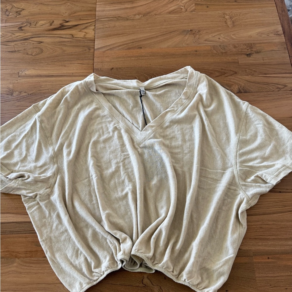 R13 Gathered Hem V-Neck Women's Tee